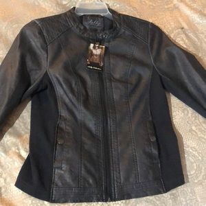 Leather like black jacket